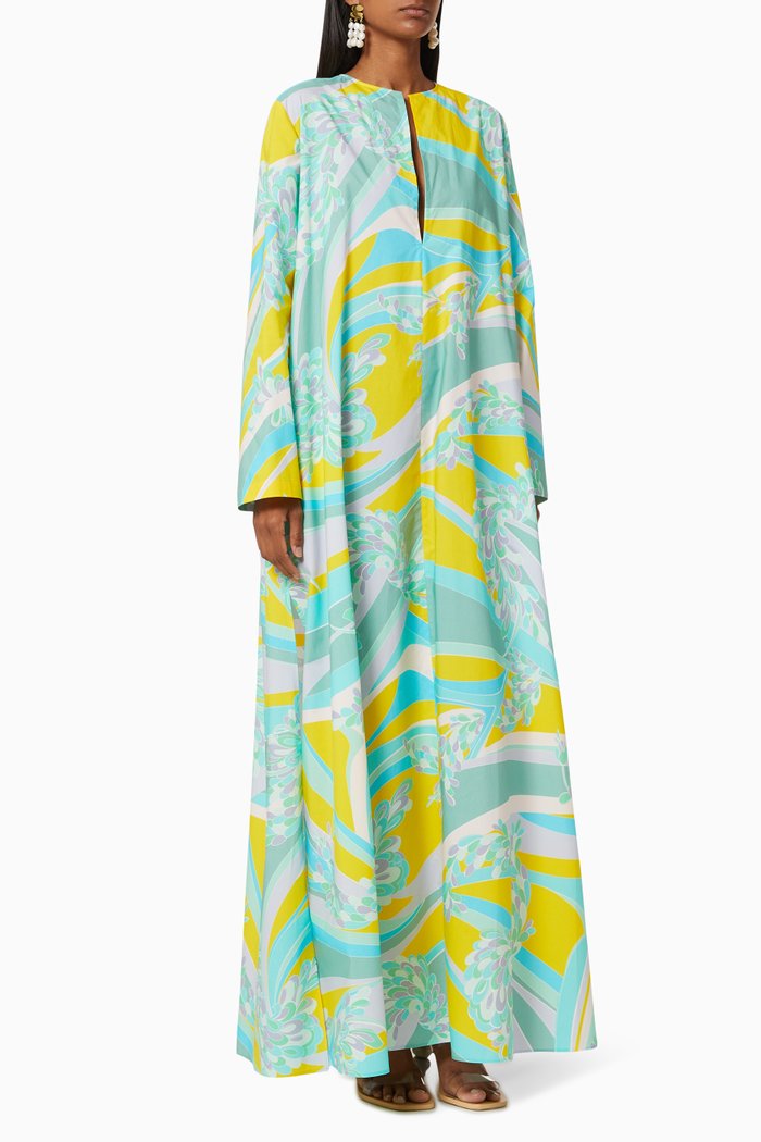 

Glicinie Cotton Poplin Maxi Dress, Green