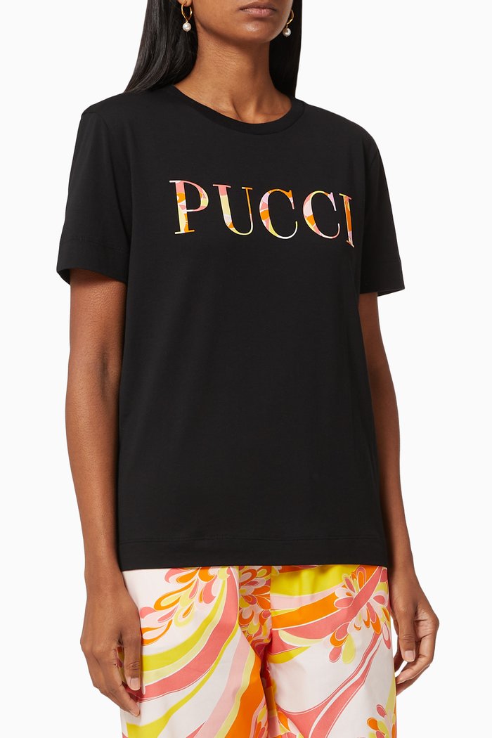 

Pucci Logo Print Jersey T-shirt, Black