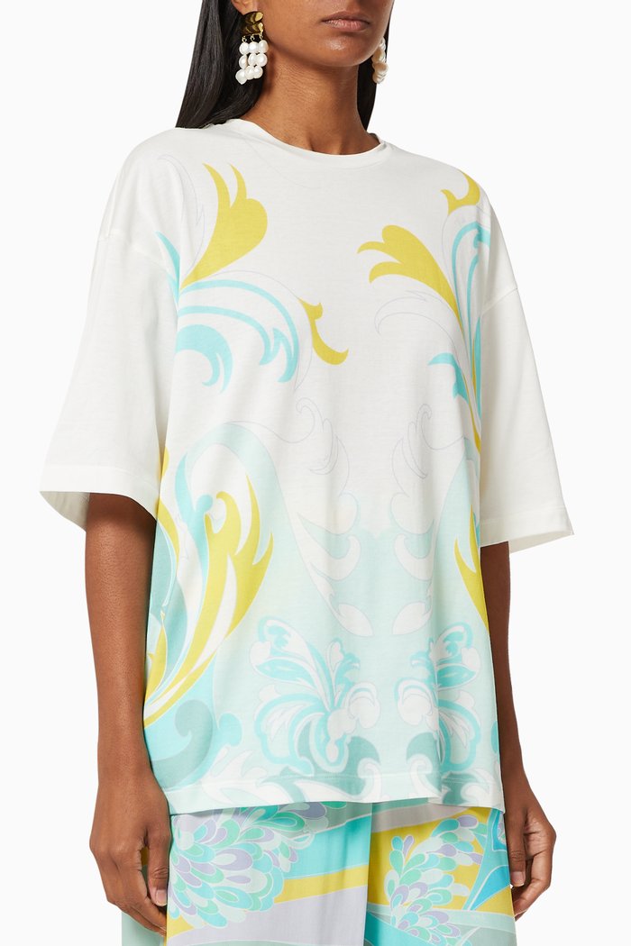 

Lilly Print Jersey T-shirt, White