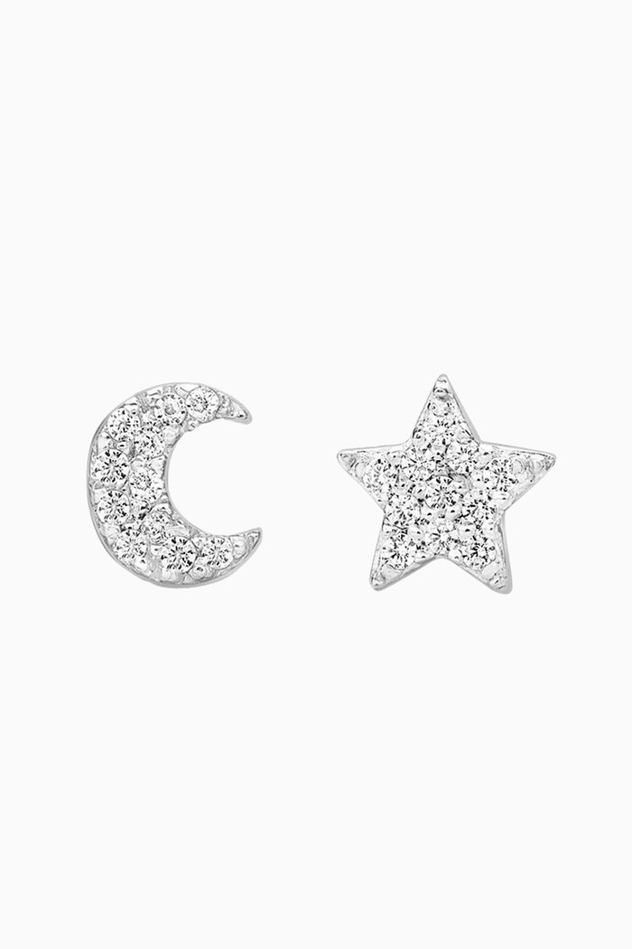 

Star Moon Studs in Sterling Silver