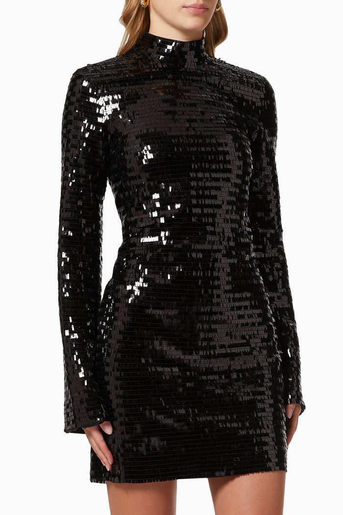 

Sequin Embellished Mini Dress, Black
