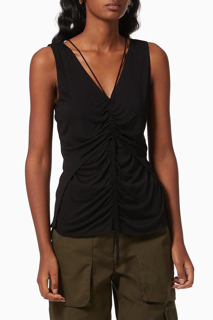 

Scala Ruched Top, Black