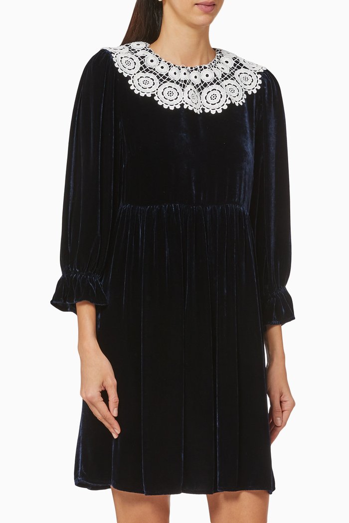 

Taya Silk Velvet Dress, Black