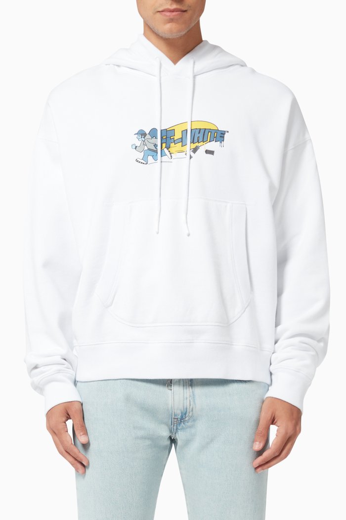 

B-Boy Oversized Hoodie in Cotton, White