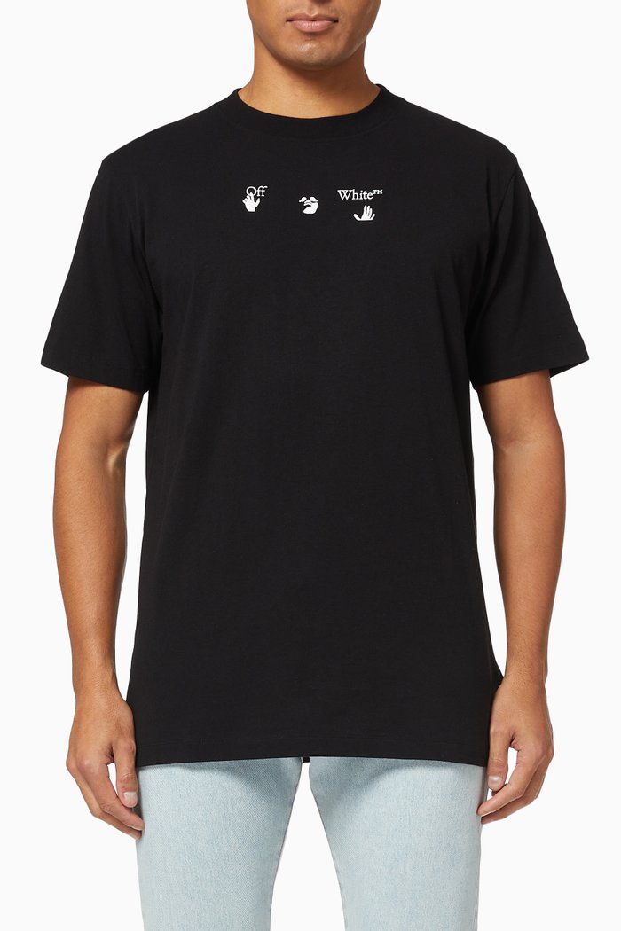 

Marker Arrows Slim Cotton T-Shirt, Black