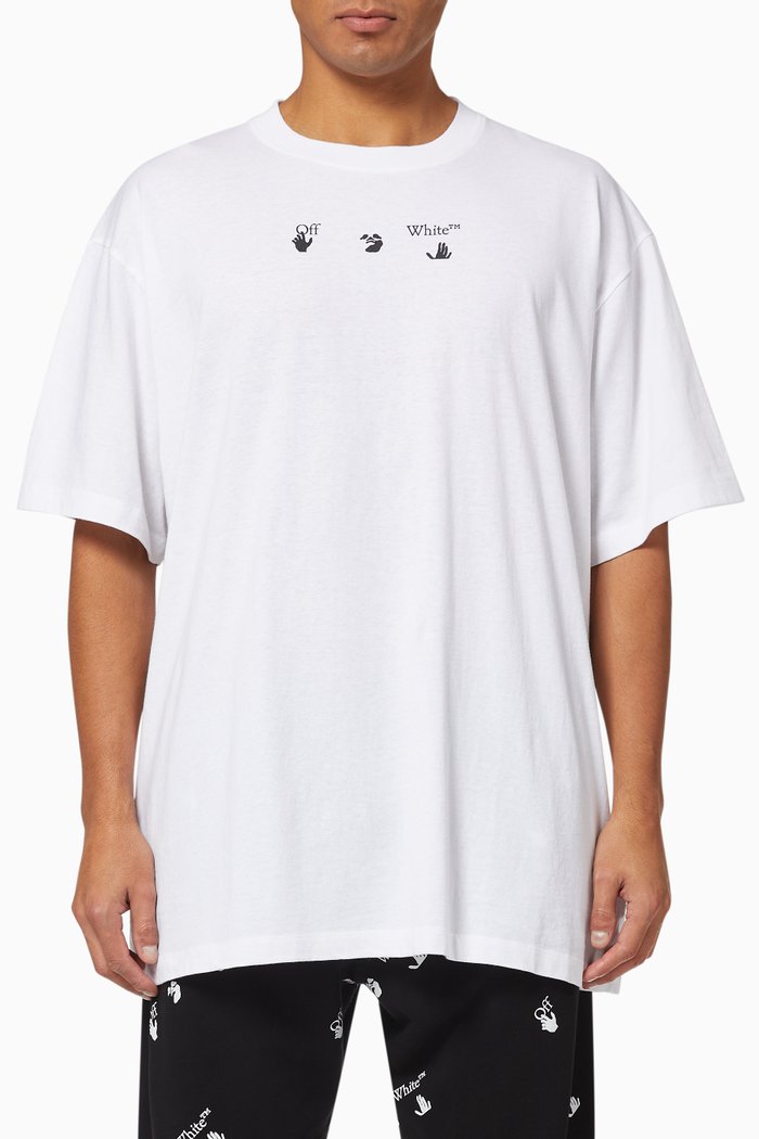 

Marker Arrows Oversized Cotton T-Shirt, White