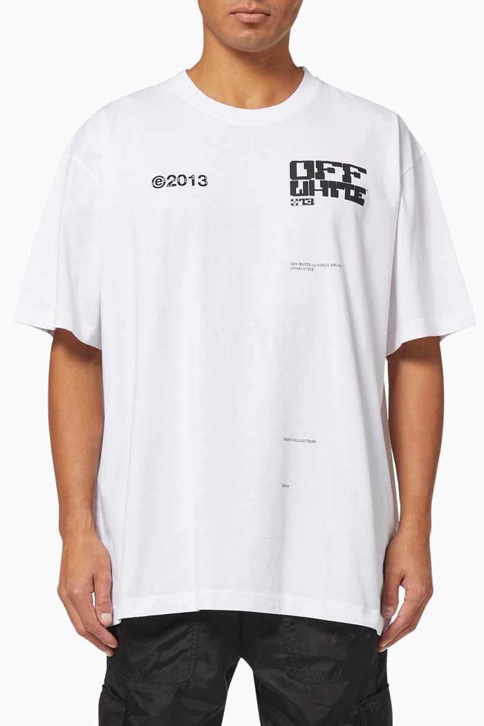 

Tech Marker Arrows Oversized Cotton T-Shirt, White