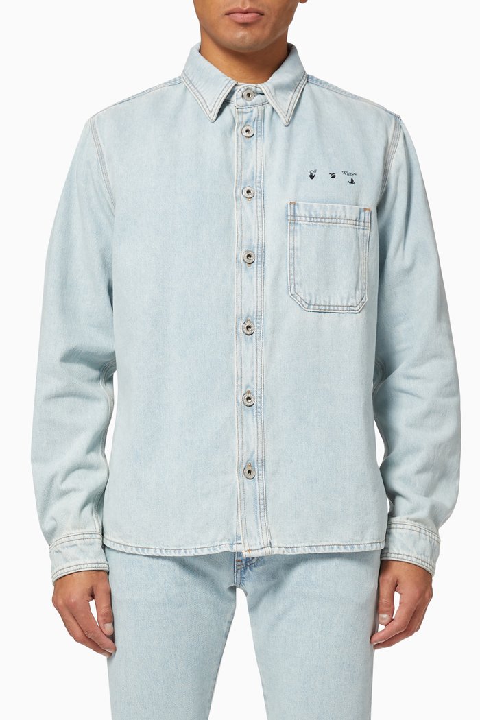 

Marker Arrows Denim Shirt, Blue