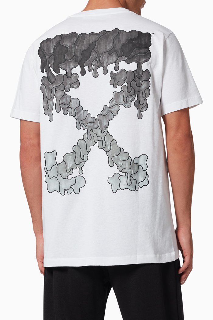 Marker Arrows Slim T-shirt in Cotton, White