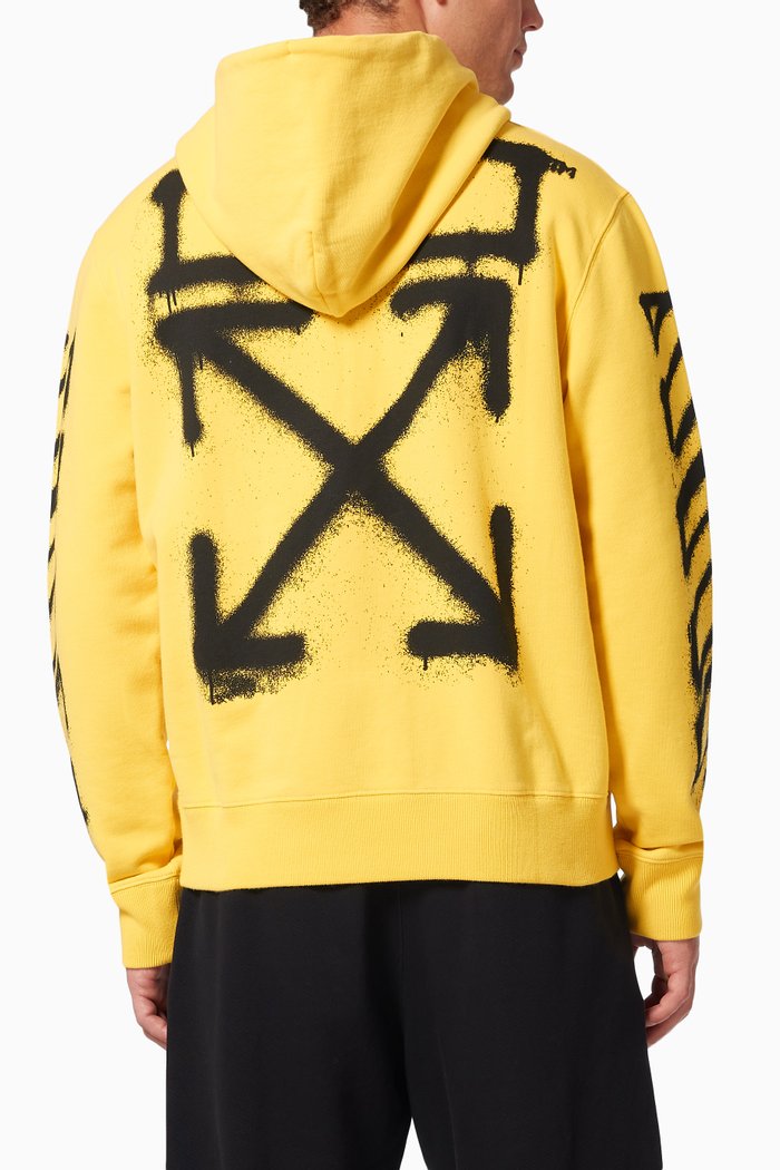 

Spray Marker Arrows Slim Hoodie in Cotton, Yellow