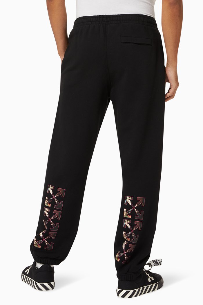 

Caravaggio Painting Cuffed Sweatpants in Cotton, Black
