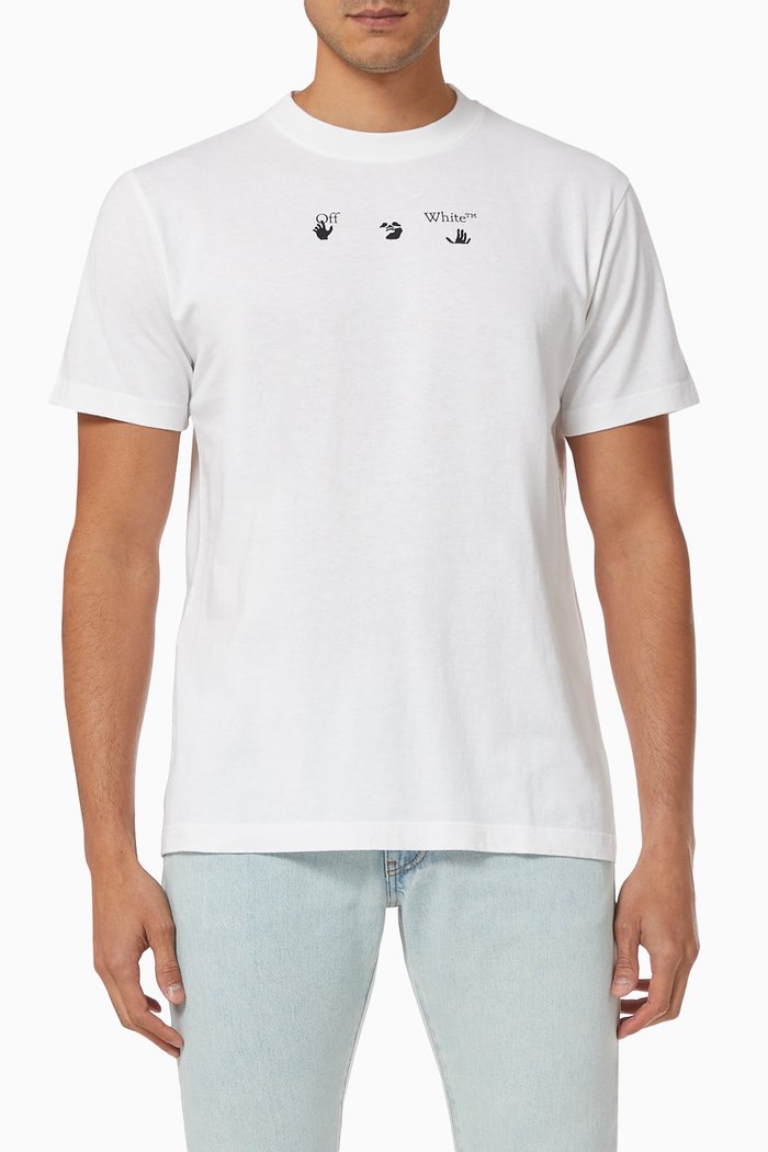

Marker Arrows Slim T-shirt in Cotton, White
