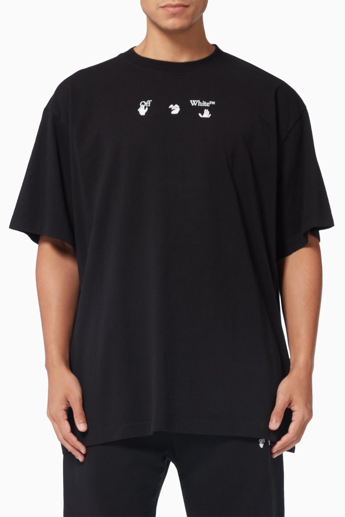 

Marker Arrows Oversized T-shirt in Cotton, Black