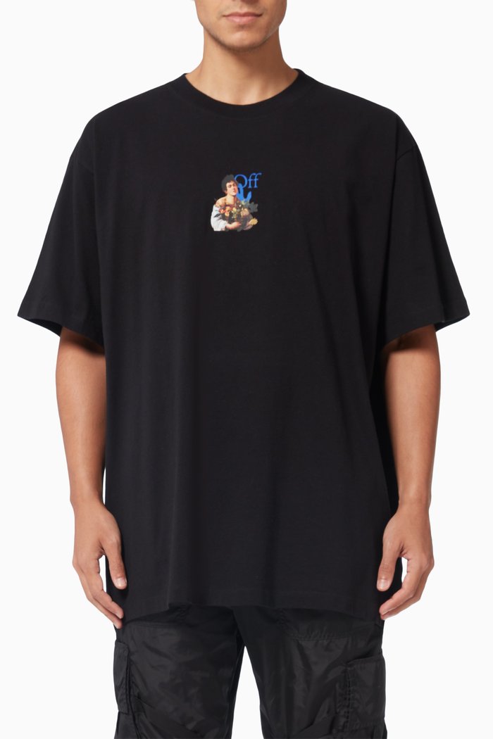 Caravaggio Boy Oversized T-shirt in Cotton, Black