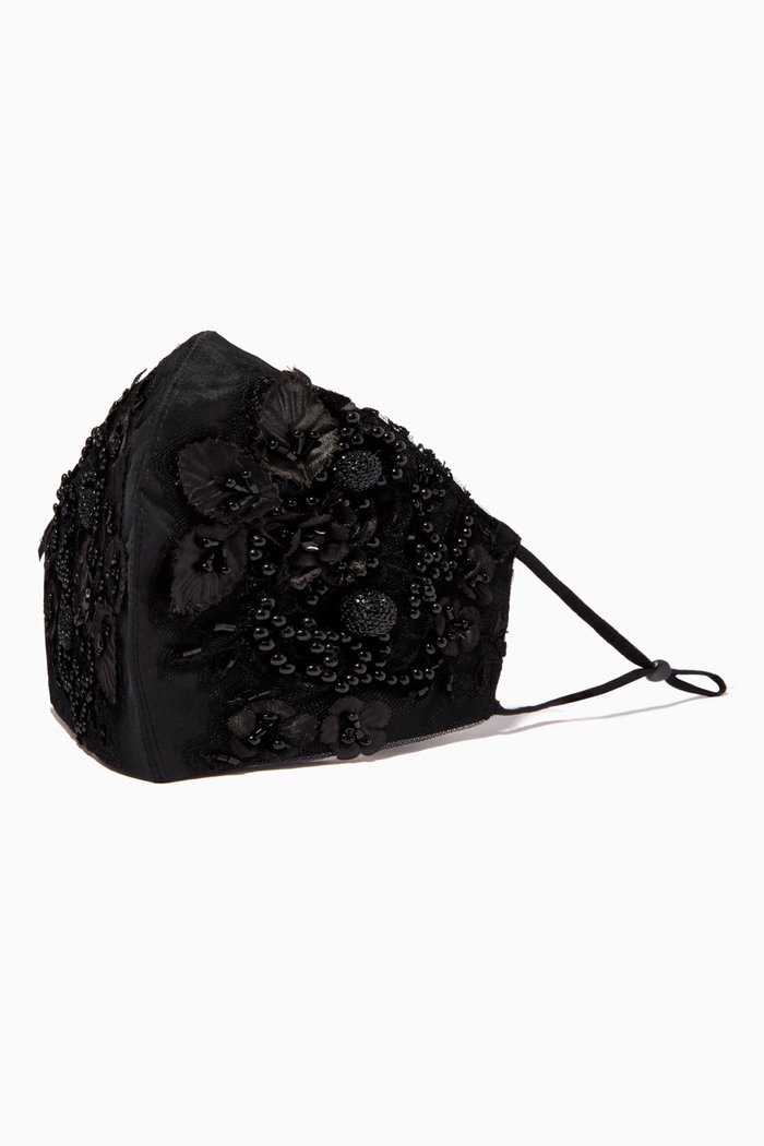 

Appliqué Face Mask, Black