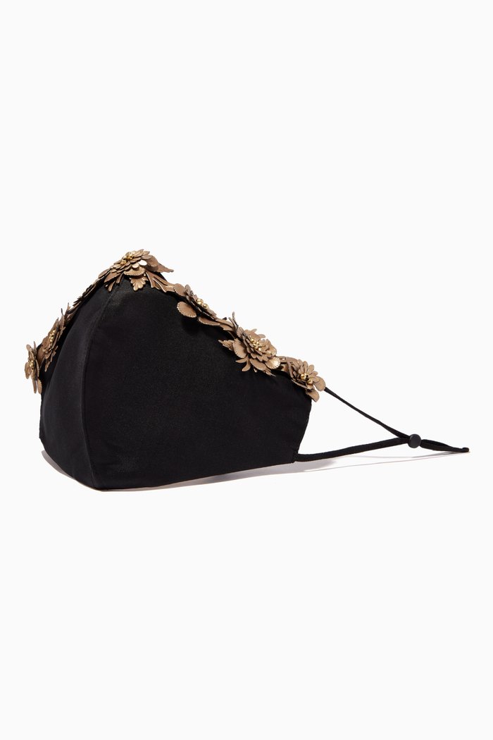 

Gold Appliqué Face Mask, Black