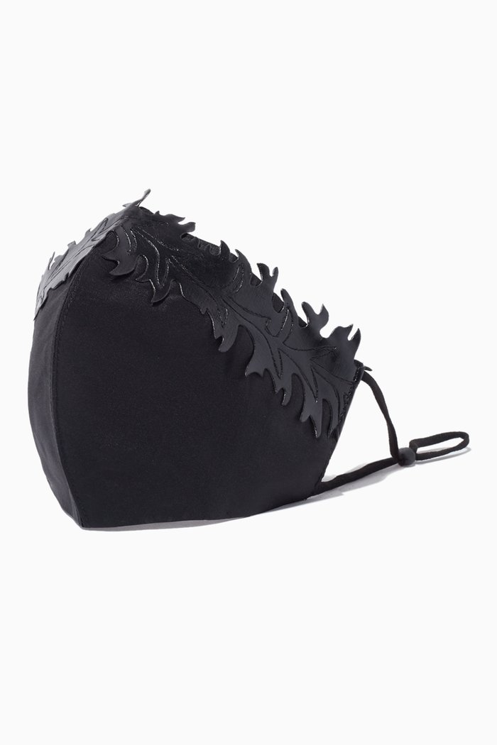 

Floral Applique Face Mask, Black