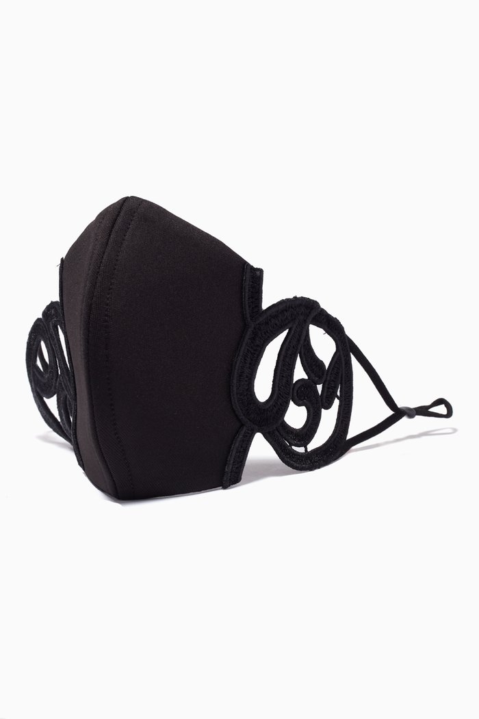 Applique Face mask, Black