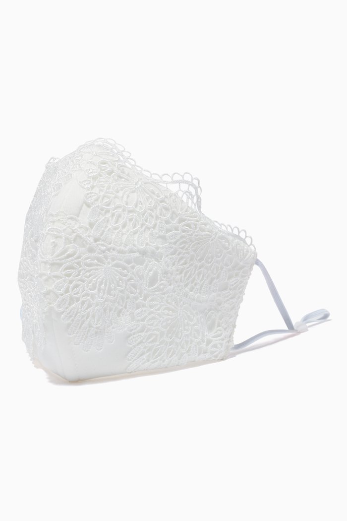 

Embroidered Face Mask, White