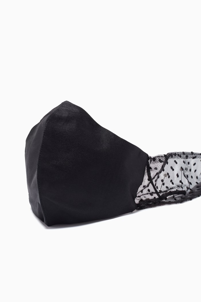 

Polka Dots Net Face Mask, Black