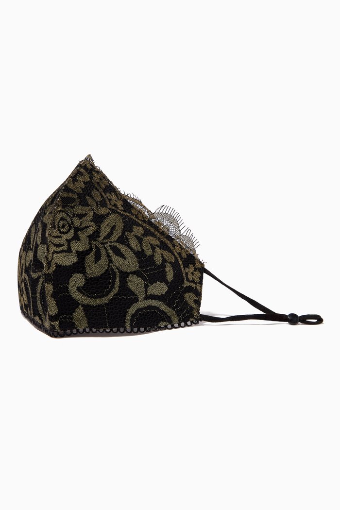 

Floral Lace Face Mask, Black