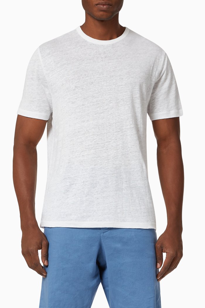 

T-shirt in Linen Jersey, White