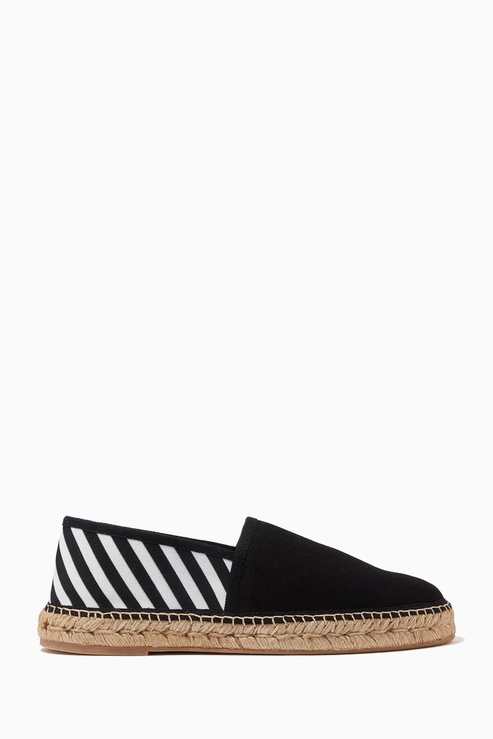 Diagonal Espadrilles in Canvas, Black