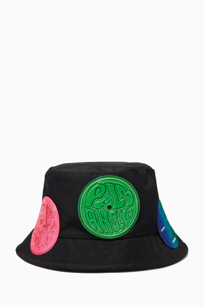 

Record Patch Bucket Hat in Cotton, Black
