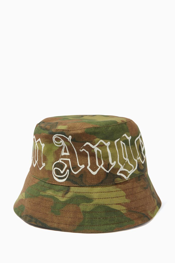 

Logo Camouflage Bucket Hat in Cotton, Neutral
