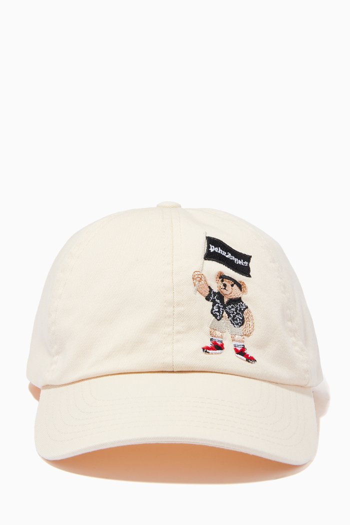 

Pirate Bear Baseball Cap in Cotton, White