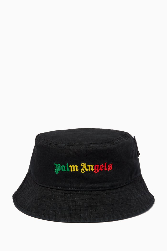 

Miami Logo Bucket Hat in Cotton, Black
