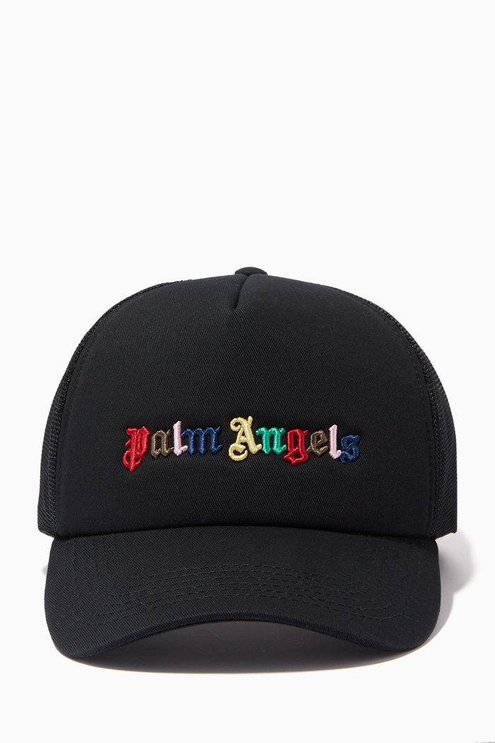 Rainbow Logo Baseball Cap in Cotton-Blend, Black