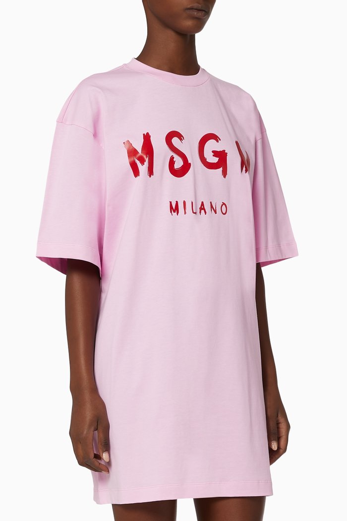 Logo Jersey T-shirt Dress, Pink