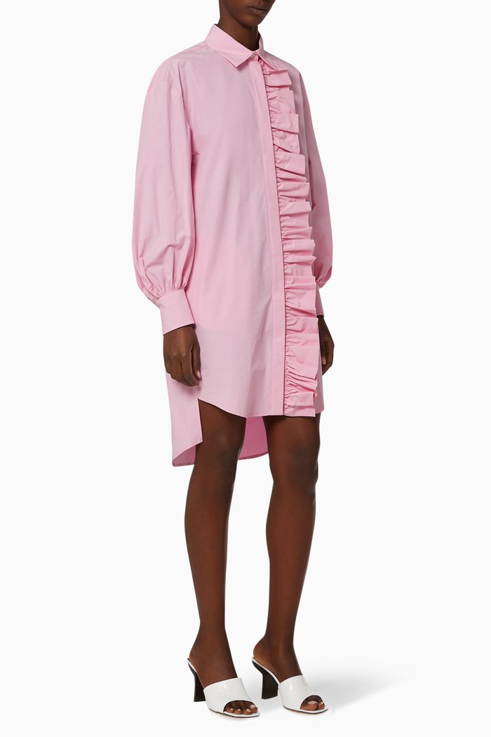 

Frill Shirt Dress, Pink