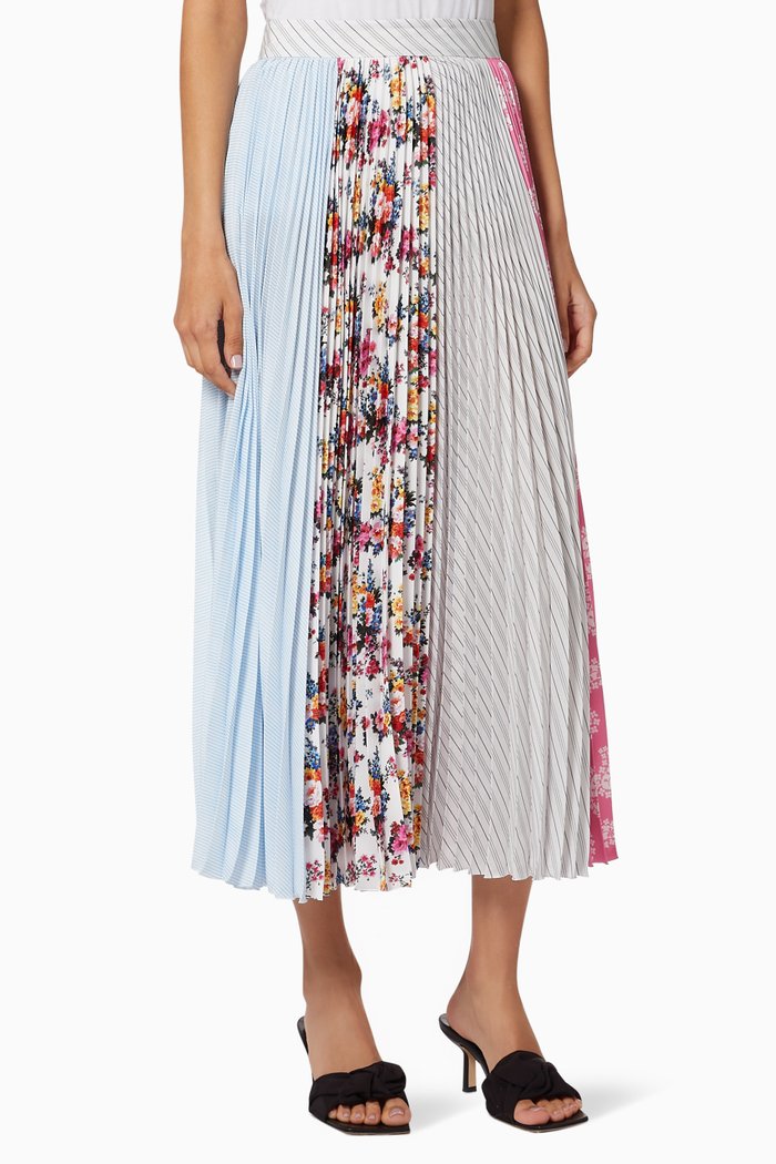 Floral Plisse Skirt, Multicolour