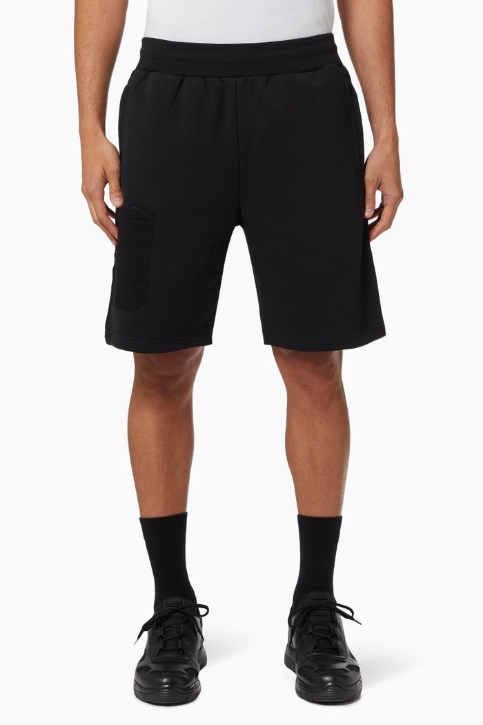 

Logo Embroidered Shorts in Cotton, Black