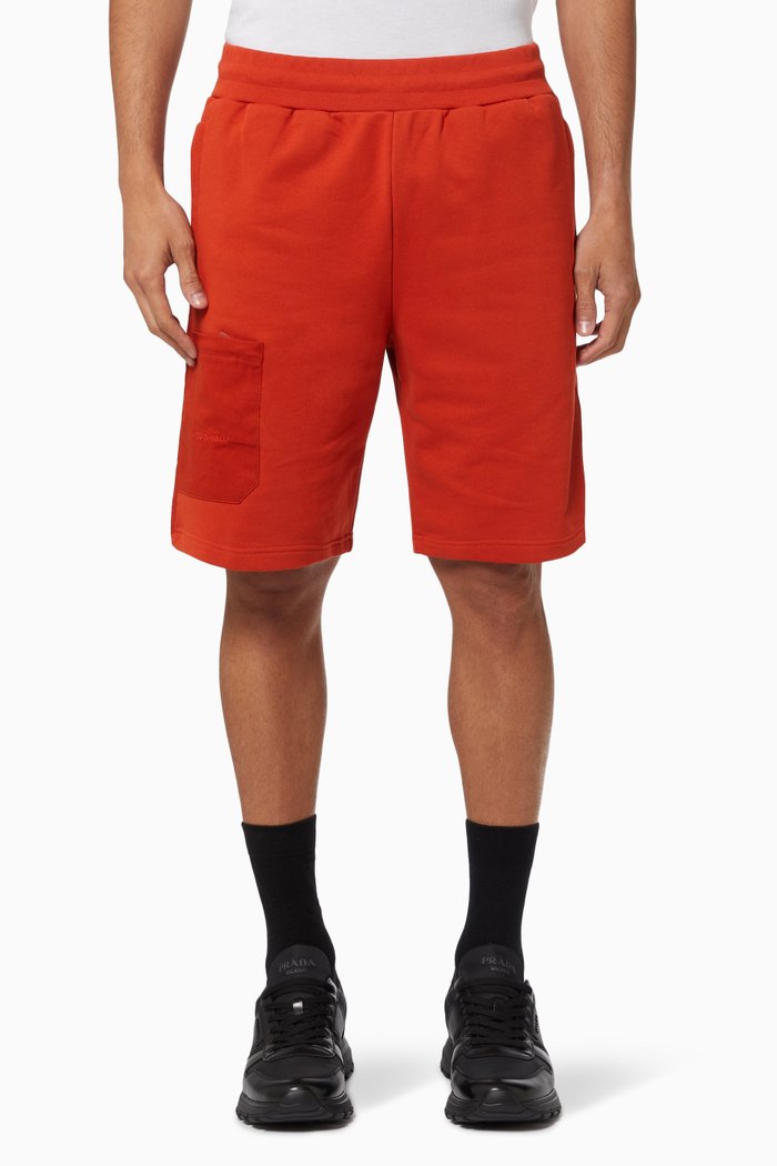 

Logo Embroidered Shorts in Cotton, Orange