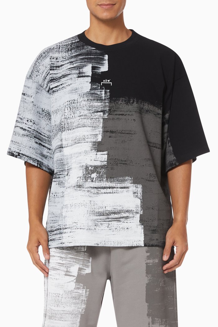 

Brush Stroke T-shirt in Cotton, Black