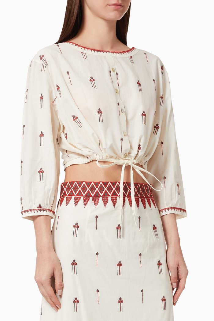 

New Jinny Crop Top in Cotton, White