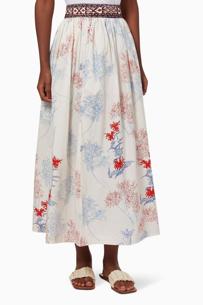 

New Jane Spring Flowers in Cotton, White