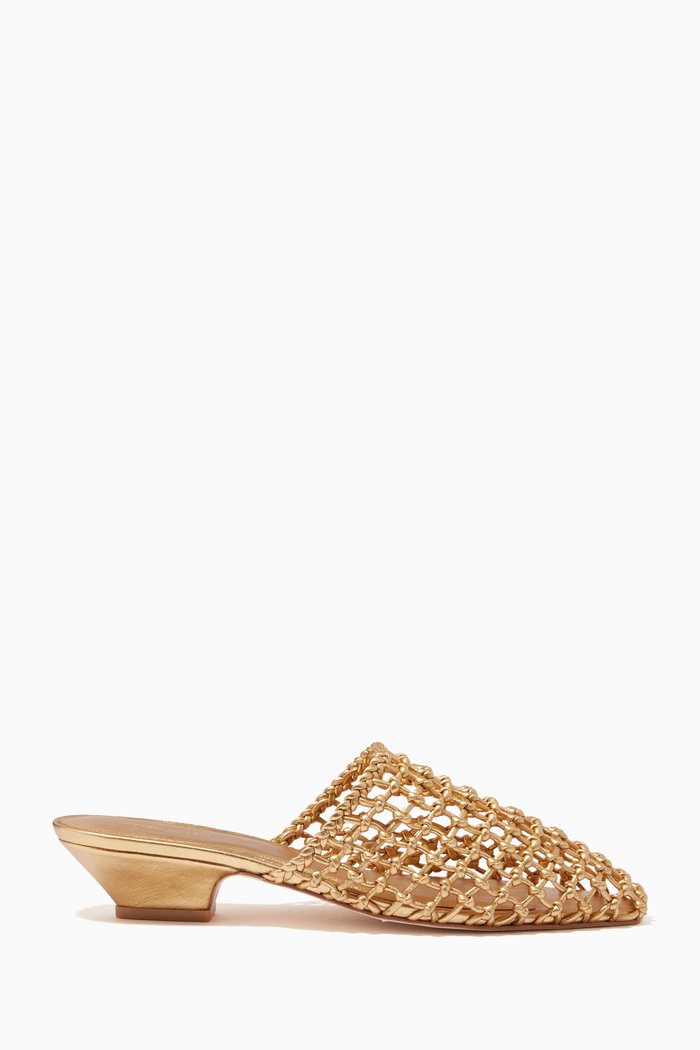 

Monica Mules in Metallic Leather, Gold