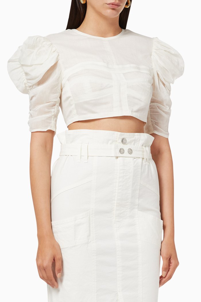 

Kobiaci Crop Top in Cotton Silk, Neutral