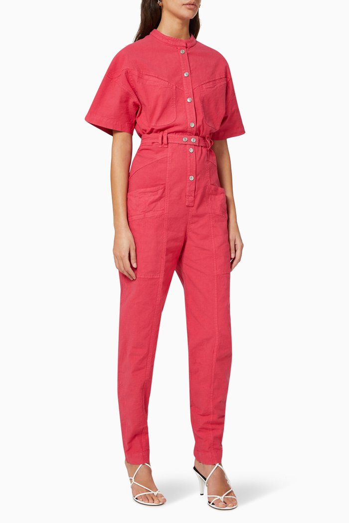 

Etundra Linen-Blend Jumpsuit, Red