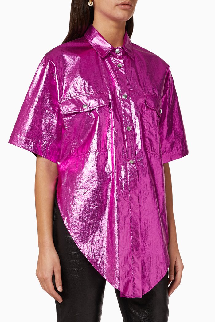 

Giliggy Metallic Cotton Shirt, Pink