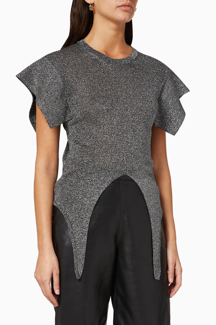 

Mendel Double Breasted Jacket in Lurex Jacquard, Black