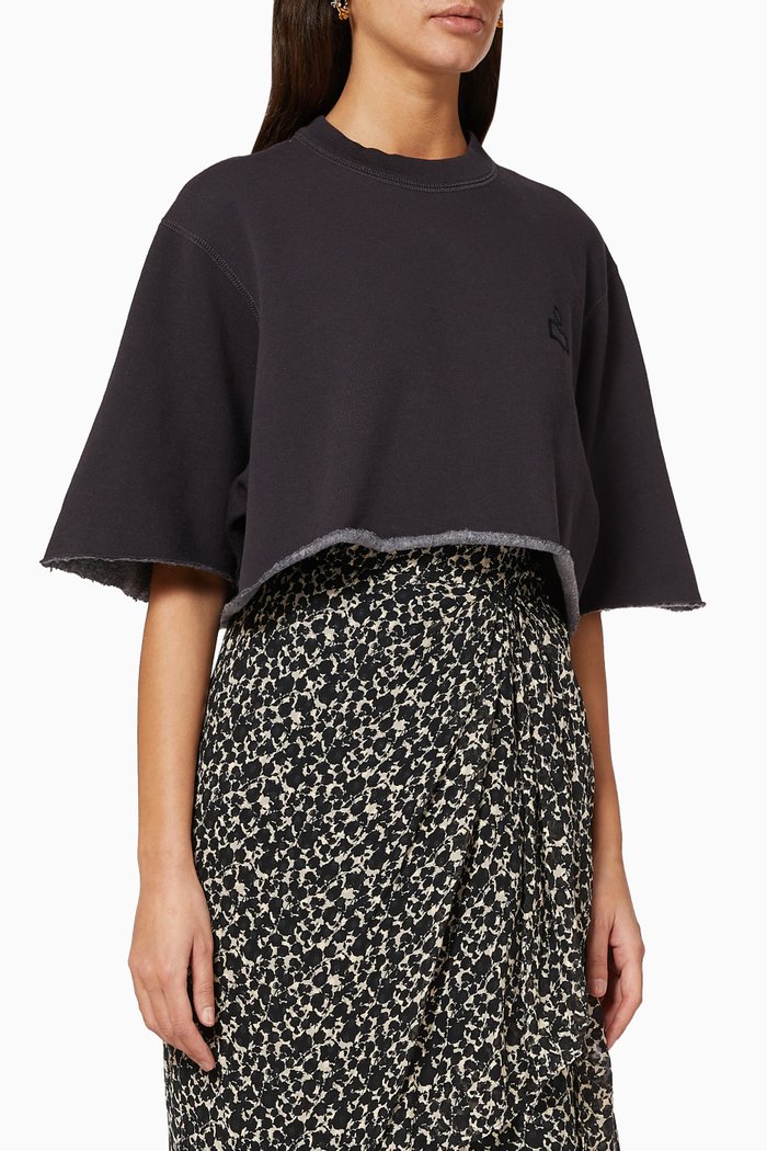

Minazio Graffiti Cropped Sweatshirt, Black