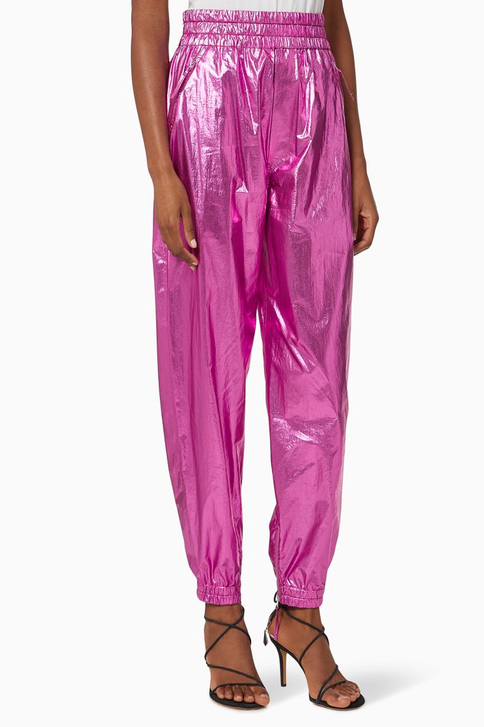 Galoni Metallic Joggers, Pink