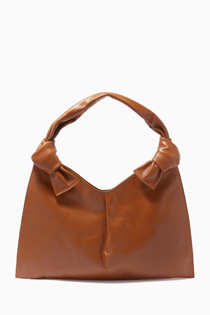 

Knot Tote Bag in Leather, Brown