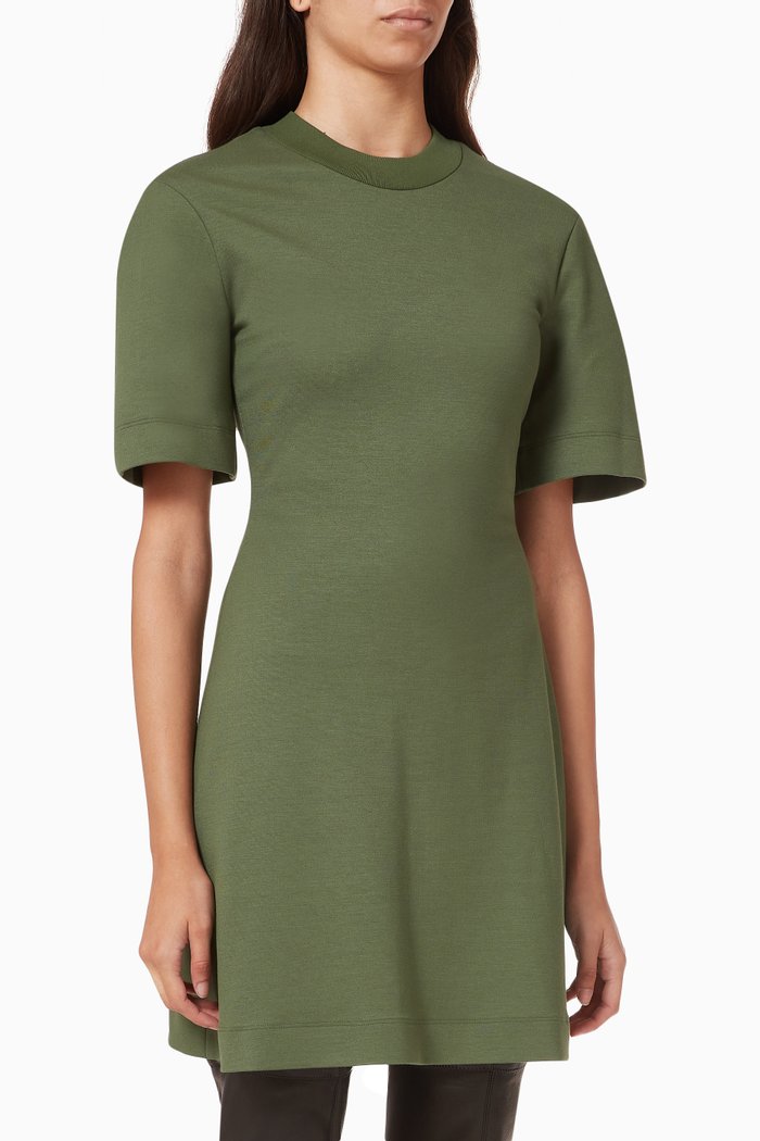 

McQueen Graffiti T-shirt Dress in Cotton Jersey, Silver
