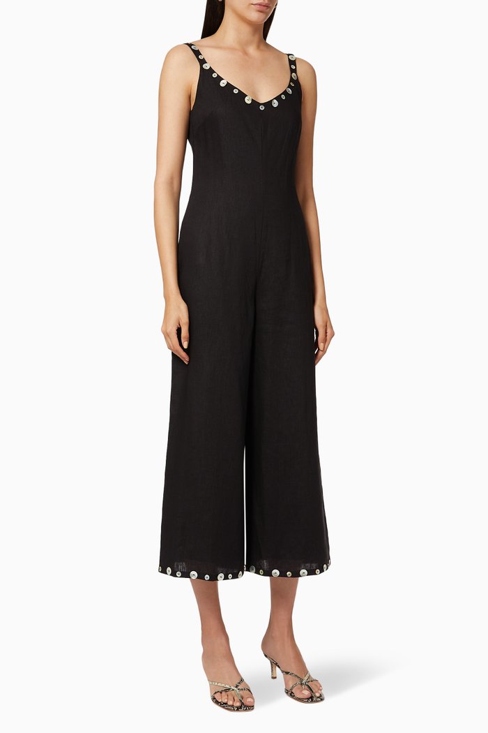 

Phoenix Shell Embellished Jumpsuit, Black